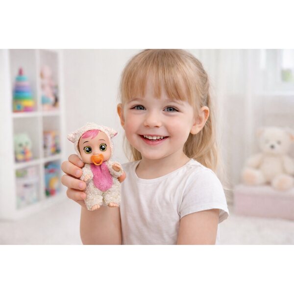 Bobas Minipuppe 13 cm mit Kleid, Flasche und Schnuller für Kinder ab 3 Jahren