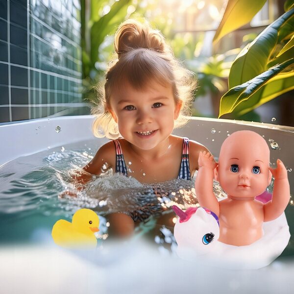 MalPlay Badezimmerzubehör mit Accessoires und Kleidung, sicher und farbenfroh, 30,5 cm