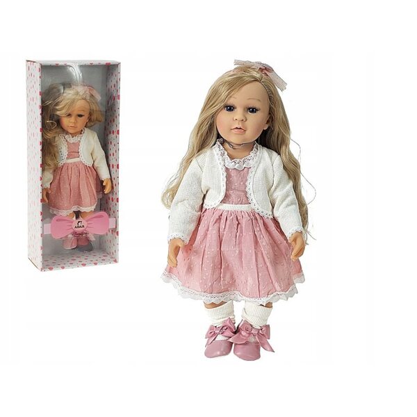 Bambola anatomica da bambina di 50 cm con suono e capelli biondi - vinile, interattiva