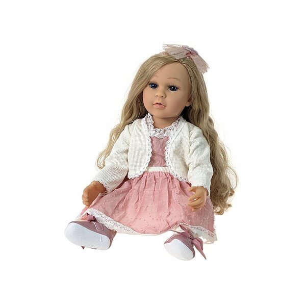 Bambola anatomica da bambina di 50 cm con suono e capelli biondi - vinile, interattiva