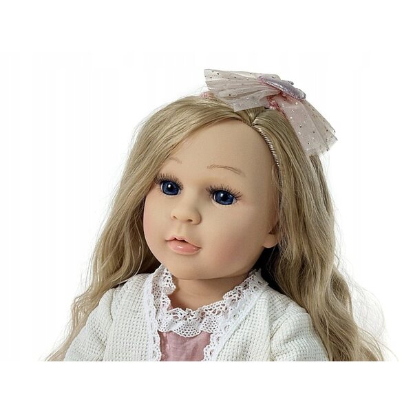 Bambola anatomica da bambina di 50 cm con suono e capelli biondi - vinile, interattiva