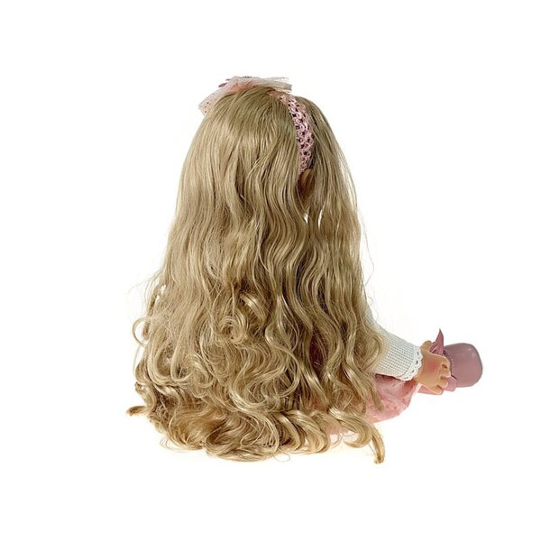 Bambola anatomica da bambina di 50 cm con suono e capelli biondi - vinile, interattiva