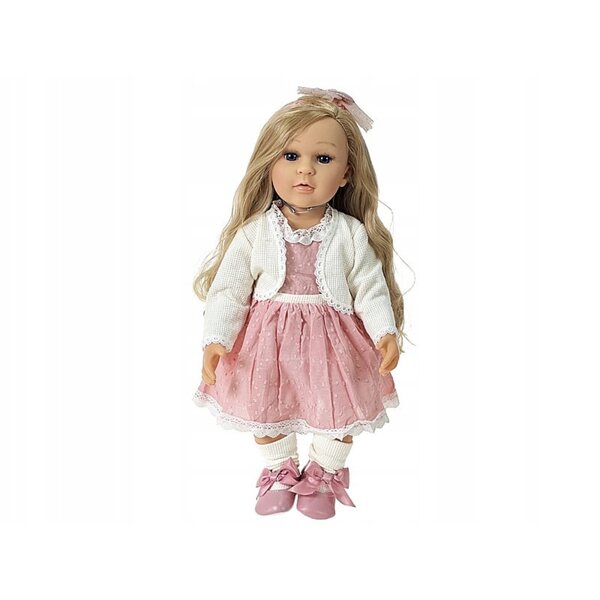 Bambola anatomica da bambina di 50 cm con suono e capelli biondi - vinile, interattiva