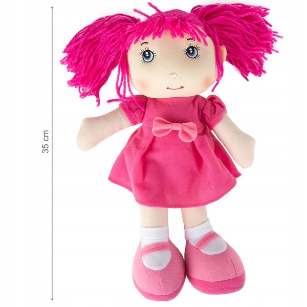 Bambola di stoffa Ilonka 35 cm morbida e colorata per bambini sicura