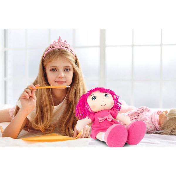 Bambola di stoffa Ilonka 35 cm morbida e colorata per bambini sicura
