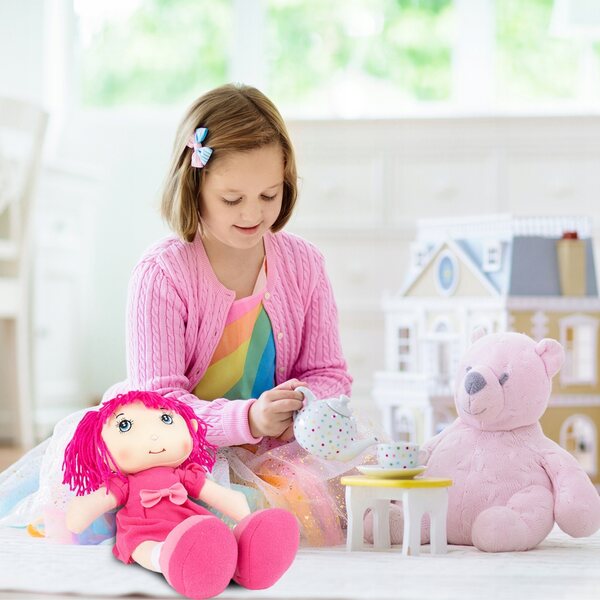 Bambola di stoffa Ilonka 35 cm morbida e colorata per bambini sicura