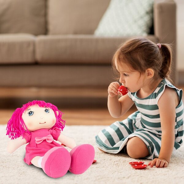 Bambola di stoffa Ilonka 35 cm morbida e colorata per bambini sicura