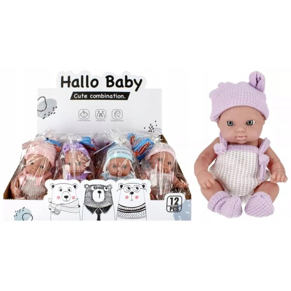 20 cm große Puppe in lila Kleidung mit beweglichen Armen und Beinen CE