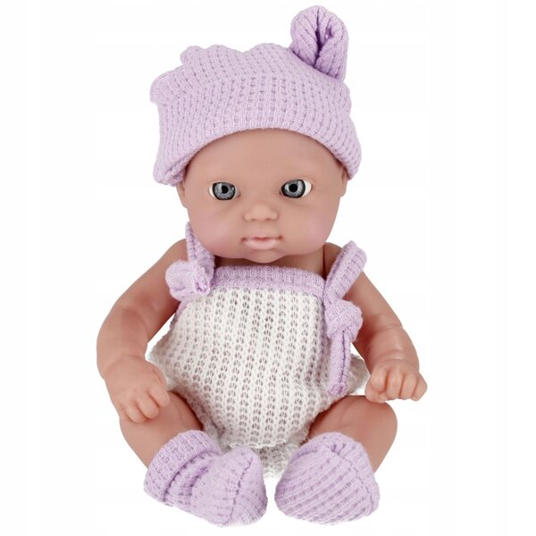 Bambolina 20 cm in abiti viola con braccia e gambe mobili CE