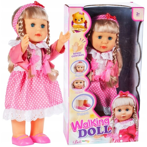 Interaktive Puppe Belinda 42 cm – geht, singt und reagiert auf Geräusche