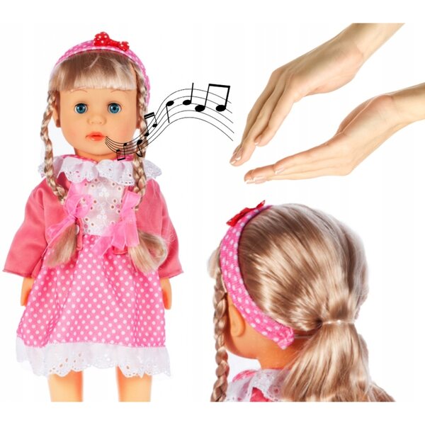 Interaktive Puppe Belinda 42 cm – geht, singt und reagiert auf Geräusche