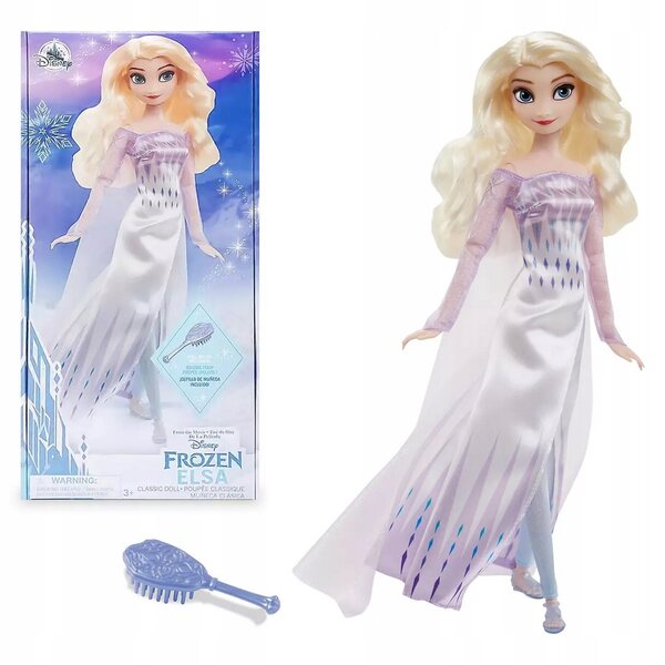 Bambola Elsa Frozen 2 Disney Store con capelli lunghi e vestito dettagliato 29 cm