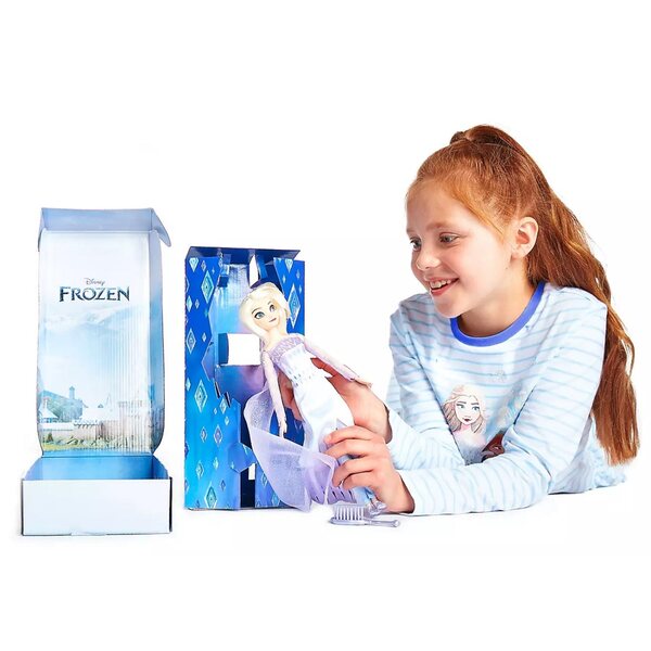Bambola Elsa Frozen 2 Disney Store con capelli lunghi e vestito dettagliato 29 cm