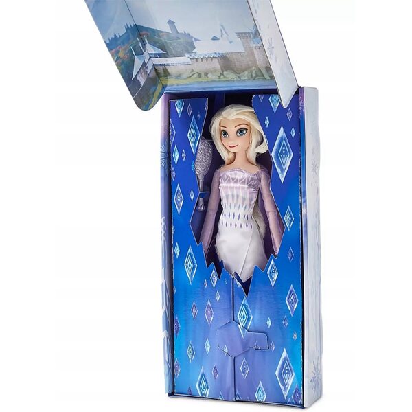 Bambola Elsa Frozen 2 Disney Store con capelli lunghi e vestito dettagliato 29 cm