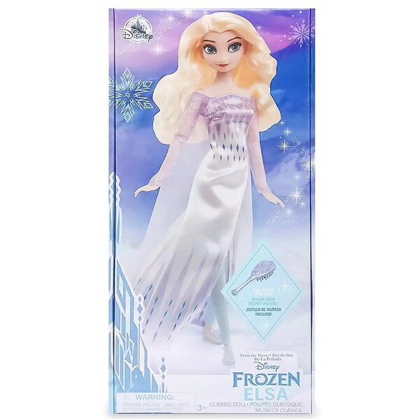 Bambola Elsa Frozen 2 Disney Store con capelli lunghi e vestito dettagliato 29 cm