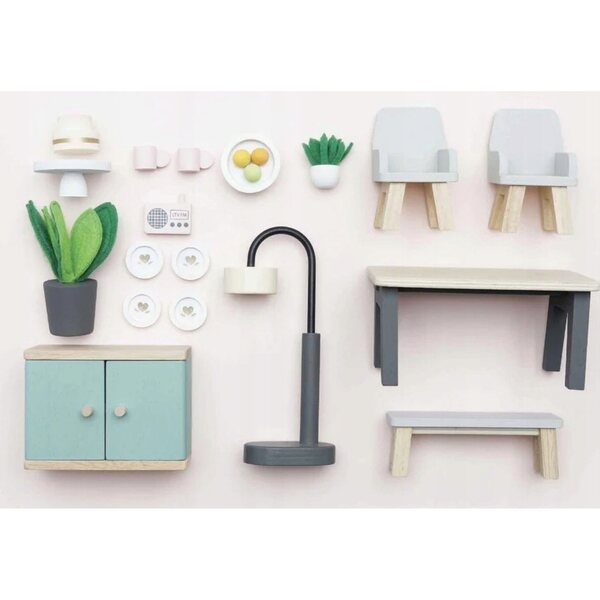Holzmöbel-Set für Puppenhaus – Esszimmer Daisylane Le Toy Van