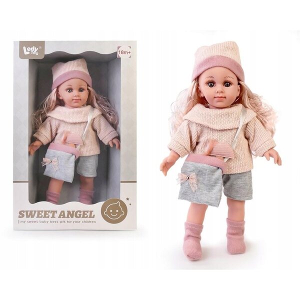 Bambola 38 cm con maglione morbido e occhi grandi per bambini 3+