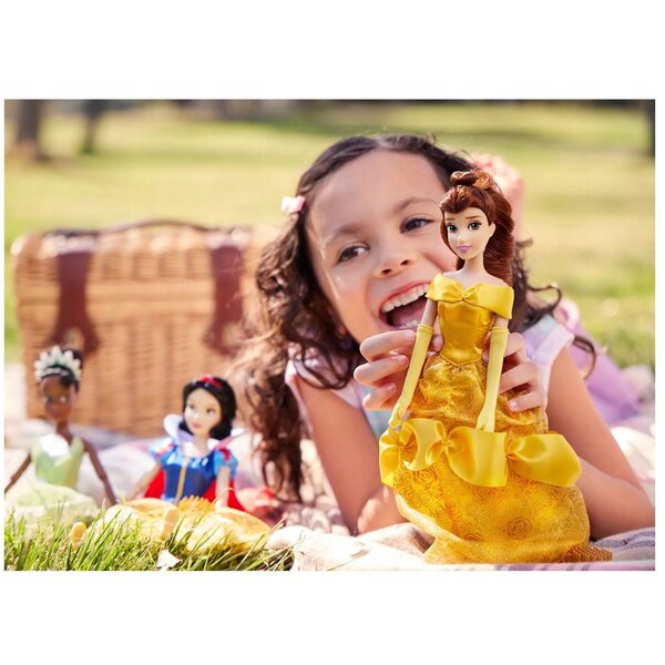 Lalcka Disney Bella 29 cm aus „Die Schöne und das Biest“ mit realistischen Haaren und detailliertem Kleid