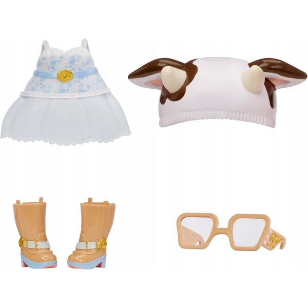 Mini bambola Na! SU! SU! Surprise Fuzzy Cowgirl 18 cm con accessori e abbigliamento