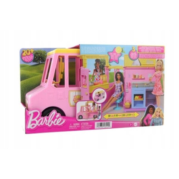Barbie Lemonade Van mit 25 Zubehörteilen, Spiel für Kinder ab 3 Jahren