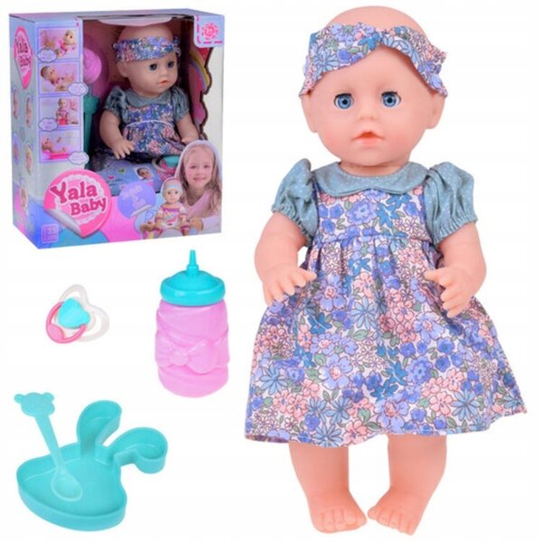 Baby Doll in gomma 30 cm con accessori per la pappa per bambini 3+