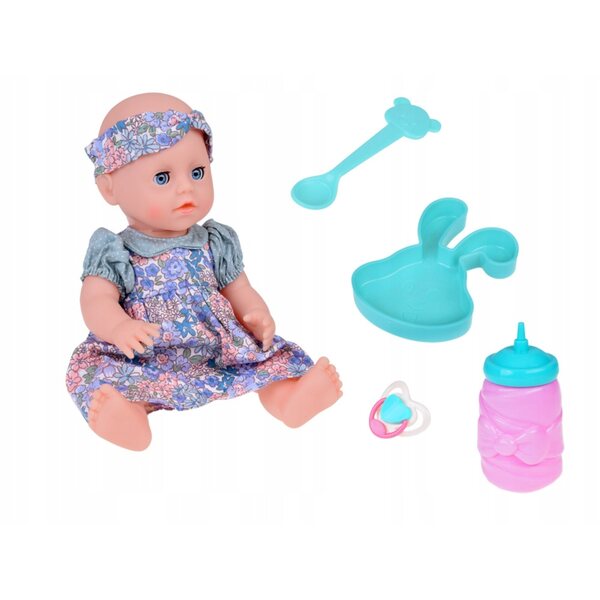 Baby Doll in gomma 30 cm con accessori per la pappa per bambini 3+