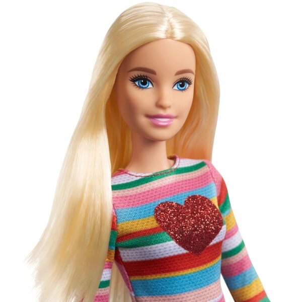 Barbie Malibu Puppe Roberts mit Regenbogen-Look und Jeansrock
