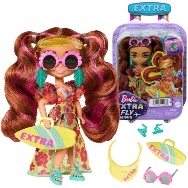 Barbie Extra Fly Minis Strandpuppe mit Sommerlook und Modeaccessoires