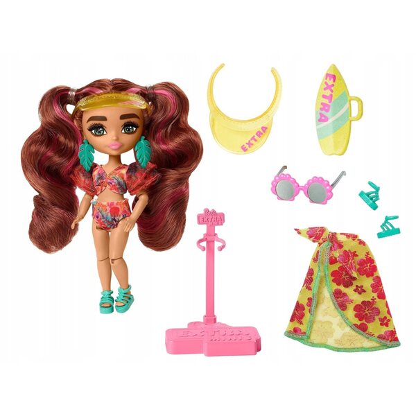 Barbie Extra Fly Minis Strandpuppe mit Sommerlook und Modeaccessoires