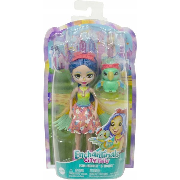 ENCHANTIMALS Prita Puppe Sittich mit Papageientier – Spiele für Kinder ab 4 Jahren