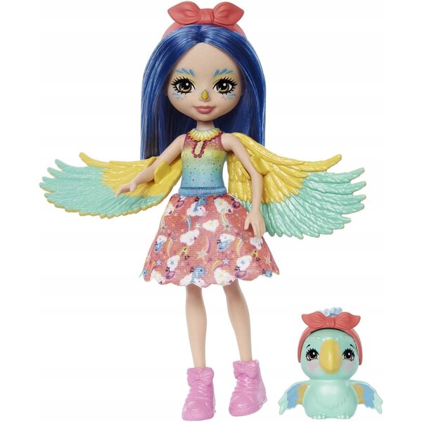 ENCHANTIMALS Prita Puppe Sittich mit Papageientier – Spiele für Kinder ab 4 Jahren