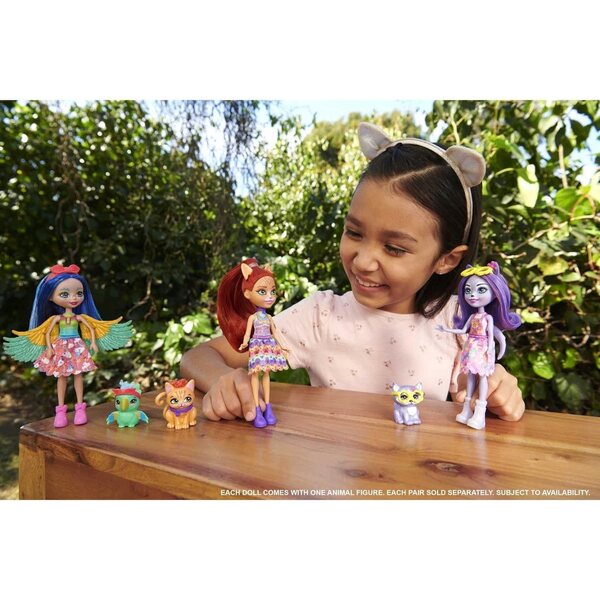 ENCHANTIMALS Prita Puppe Sittich mit Papageientier – Spiele für Kinder ab 4 Jahren