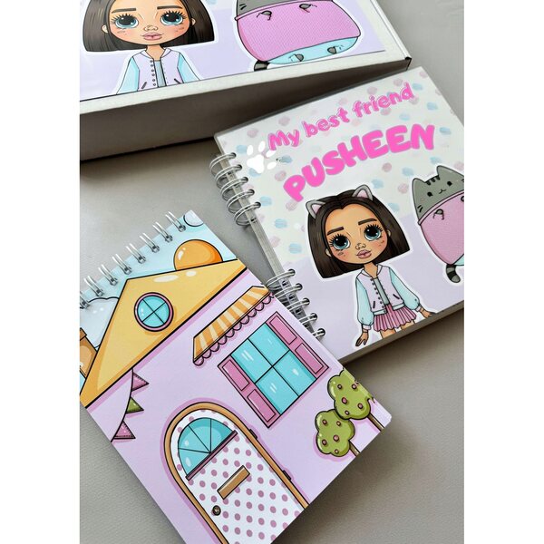 Интерактивен албум Pusheen с велкро елементи и оцветяване A5 за деца