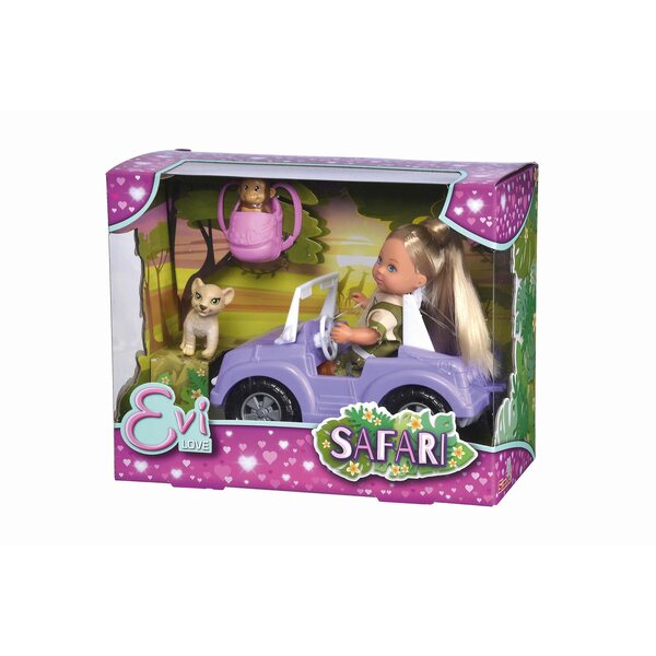 Simba Evi Love Safari: кукла с джип, животни и аксесоари за момичета 3+