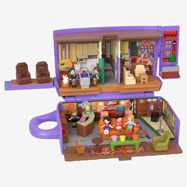 Mattel Polly Pocket Friends Compact con 6 Bambole e 9 Accessori per Bambini 4+