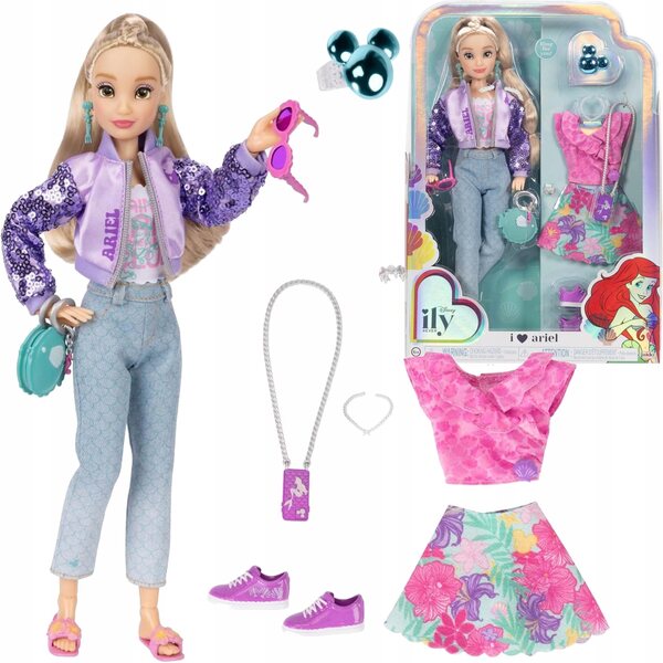 Bambola Ariel Disney ILY 4Ever moda e accessori, 30 cm, articolata e veste