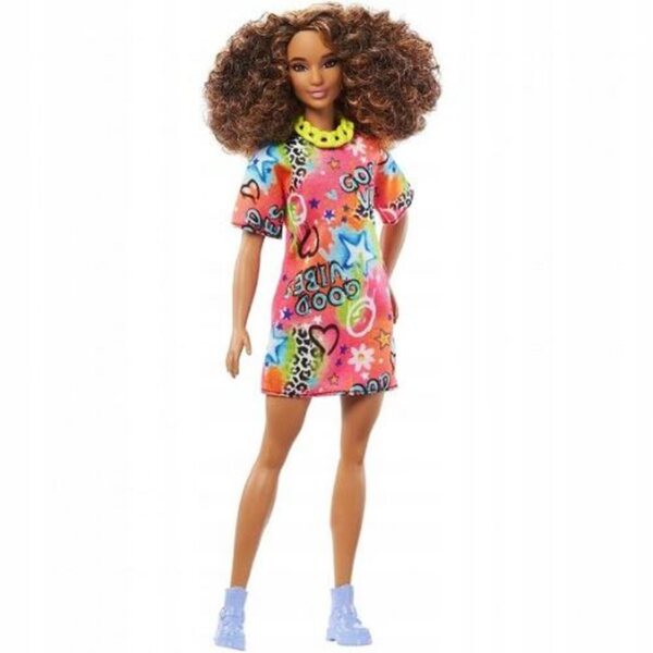 Barbie Fashionistas mit Graffiti-Kleid HPF77 Modepuppe für Kinder ab 3 Jahren