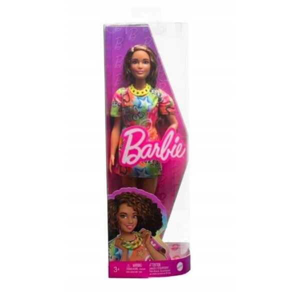 Barbie Fashionistas mit Graffiti-Kleid HPF77 Modepuppe für Kinder ab 3 Jahren