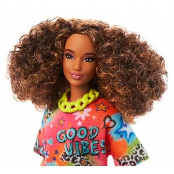 Barbie Fashionistas mit Graffiti-Kleid HPF77 Modepuppe für Kinder ab 3 Jahren