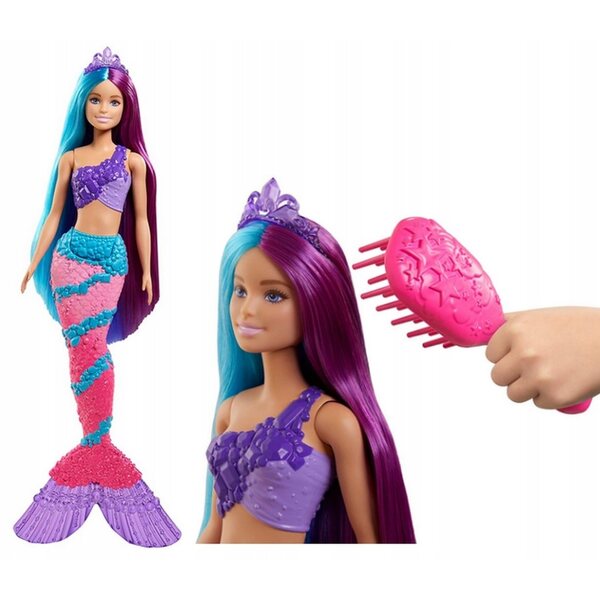 Barbie Dreamtopia Syrenka mit langen Haaren und Meerjungfrauenschwanz für Kinder ab 3 Jahren