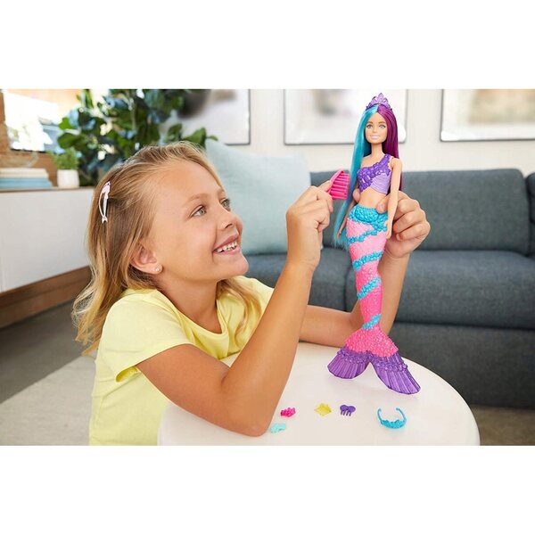 Barbie Dreamtopia Syrenka mit langen Haaren und Meerjungfrauenschwanz für Kinder ab 3 Jahren