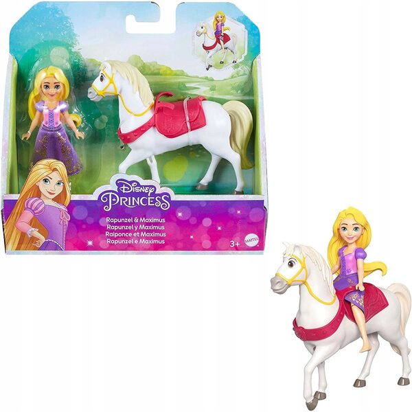 Bambola Rosaspina Zapolata Disney 15,2 cm con Cavallo Maximus Mattel