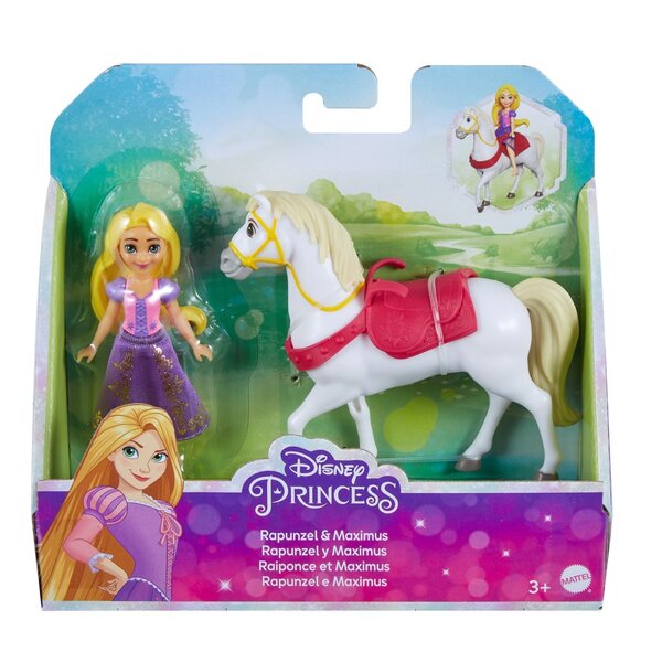 Bambola Rosaspina Zapolata Disney 15,2 cm con Cavallo Maximus Mattel