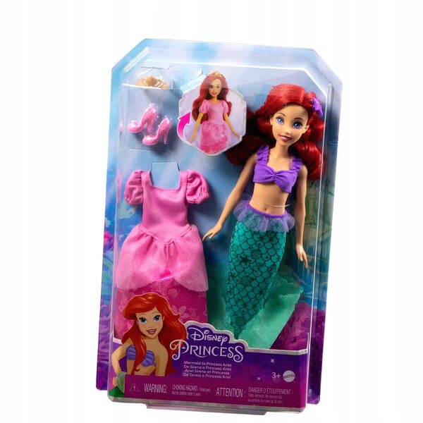 Bambola Principessa Disney Ariel con Vestito e Accessori in Plastica per Bambini 3+