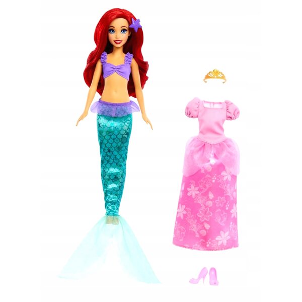 Bambola Principessa Disney Ariel con Vestito e Accessori in Plastica per Bambini 3+