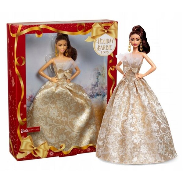 Barbie Holiday 2025 Puppenkollektion, elegantes, brillantes Kleid, 29 cm