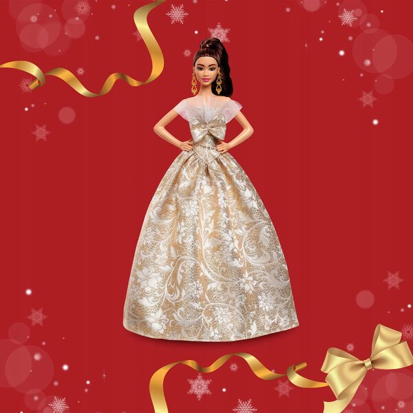 Barbie Holiday 2025 Puppenkollektion, elegantes, brillantes Kleid, 29 cm