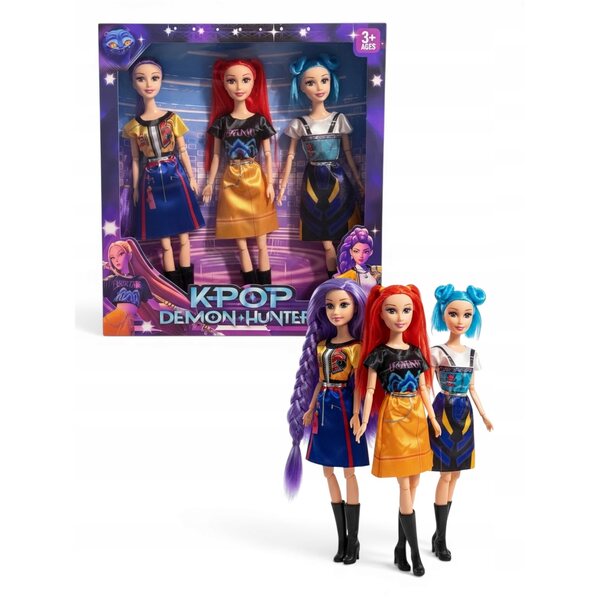 Lot de 3 poupées K-POP Demon Hunters de 30 cm avec des sons et un style unique