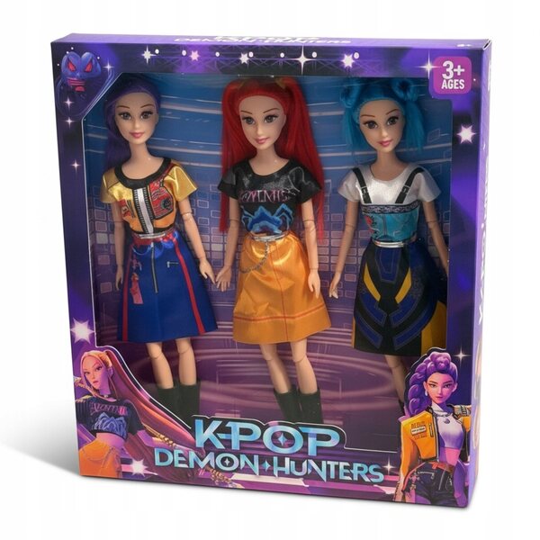 Lot de 3 poupées K-POP Demon Hunters de 30 cm avec des sons et un style unique