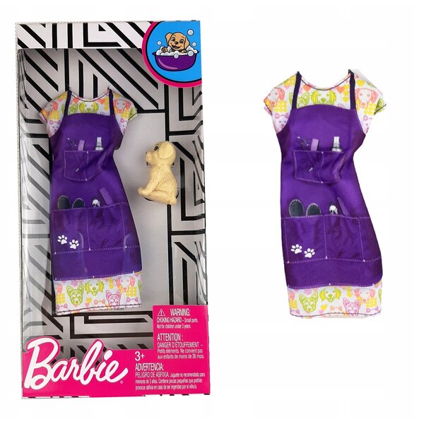 Barbie-Puppenkleidung Mattel Kleid mit Welpe – originelles Kleidungsset